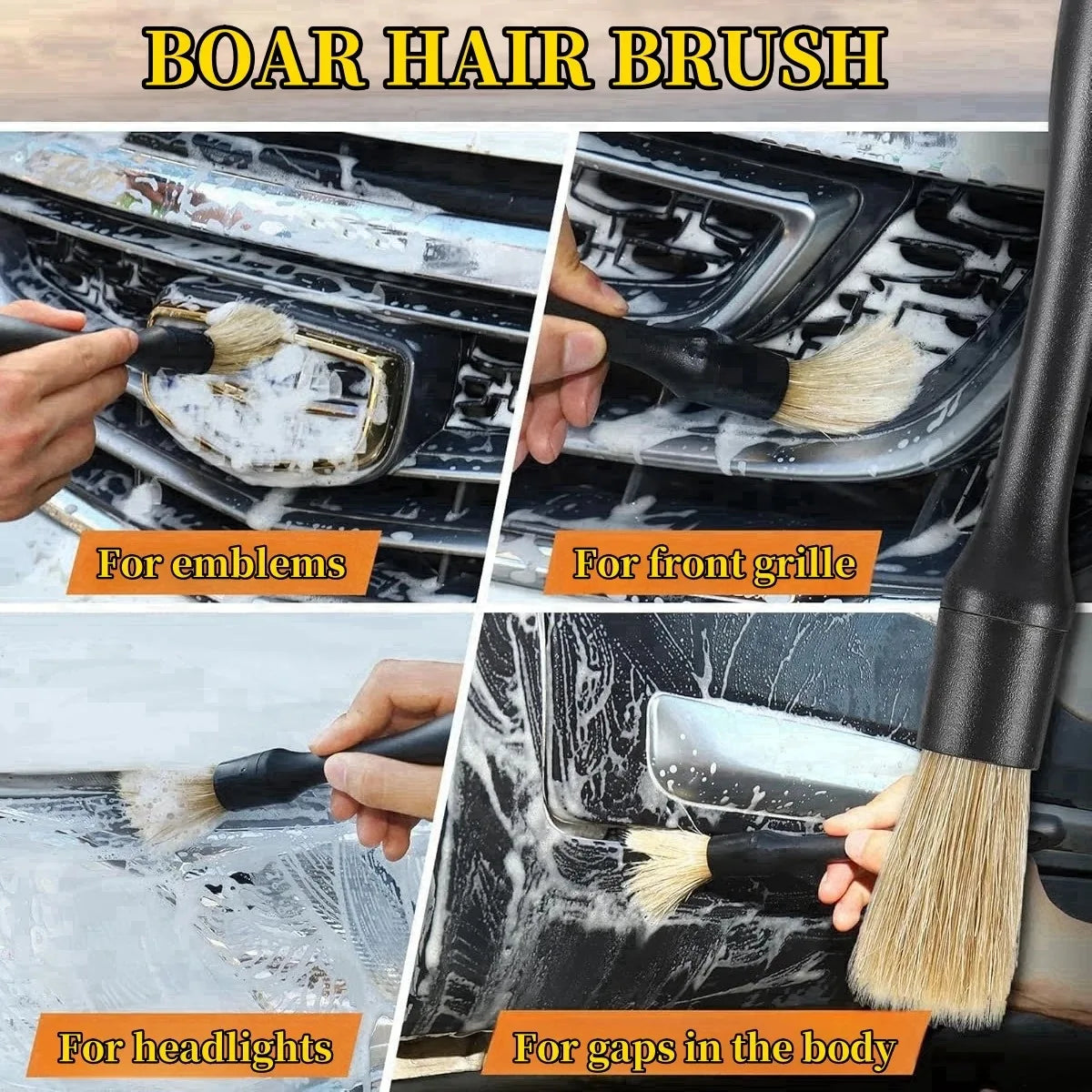 Kit de Brosses de Détail Voiture (4 pièces) – Aérations & Recoins