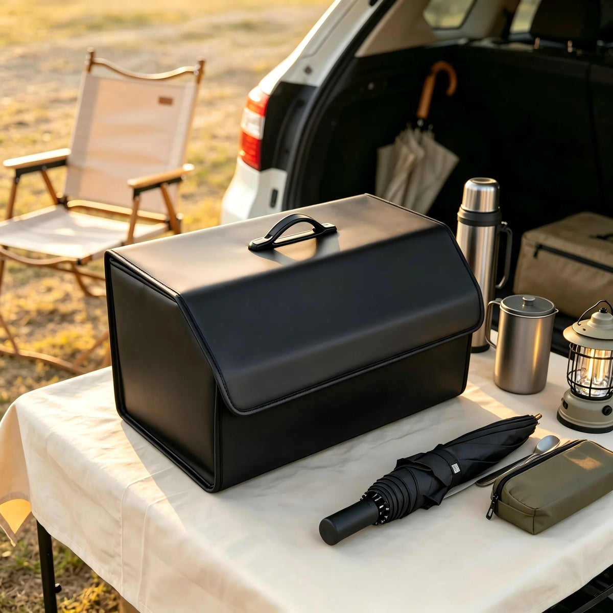 Organiseur de Coffre Voiture Pliable en Similicuir
