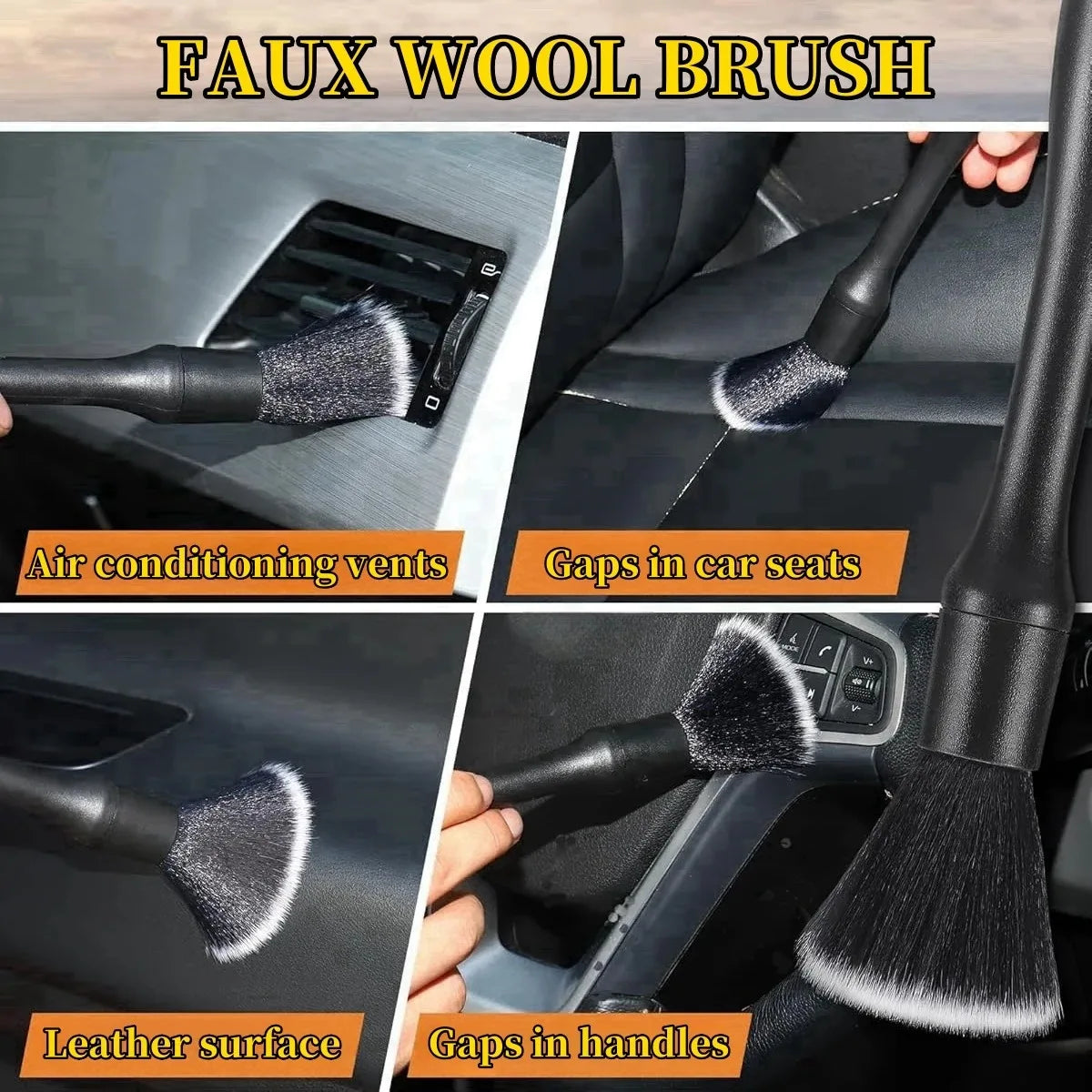 Kit de Brosses de Détail Voiture (4 pièces) – Aérations & Recoins