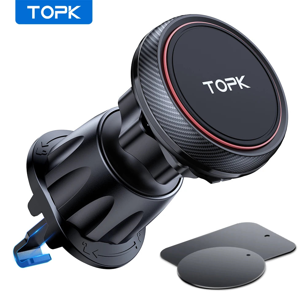 Support Téléphone Voiture Magnétique TOPK – Fixation Grille d'Aération