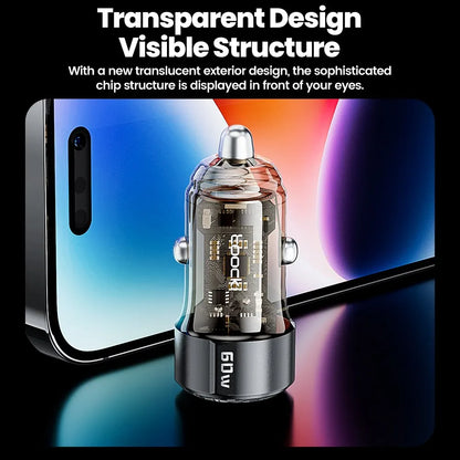 Chargeur Voiture USB-C 60W Charge Rapide – Double Port