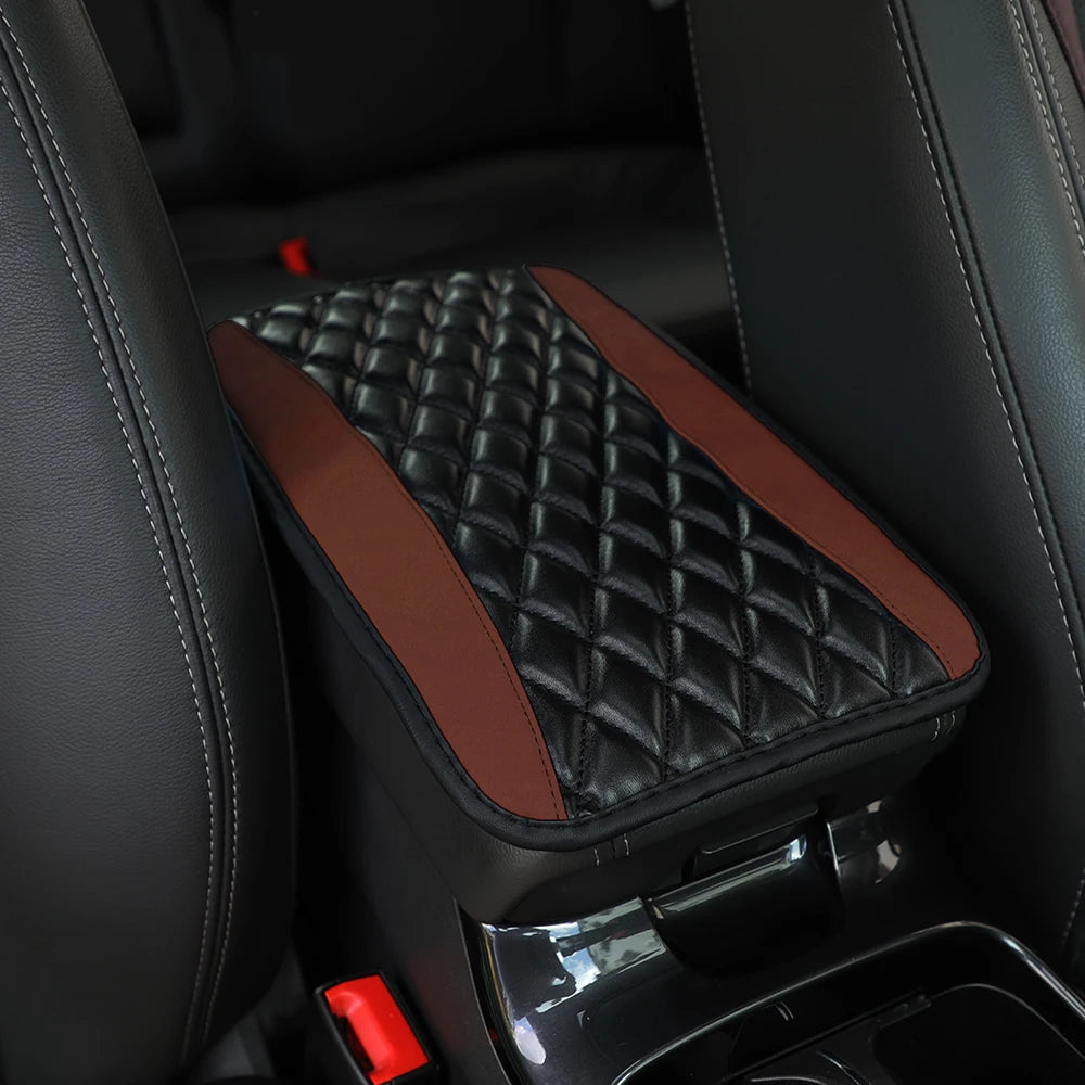 Accoudoir de voiture en cuir PU - Marron