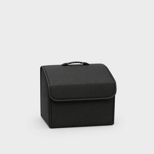 Organiseur de coffre pliable noir en similicuir